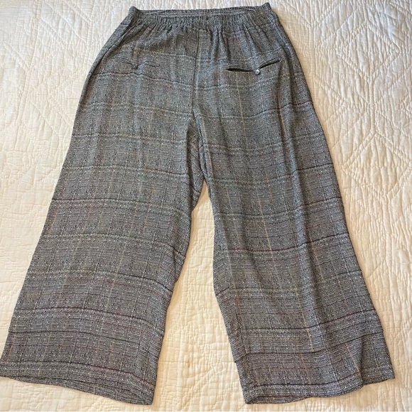 Staples Art to Wear Wide Leg Tweed Crop Pants M L - Picture 1 of 14
